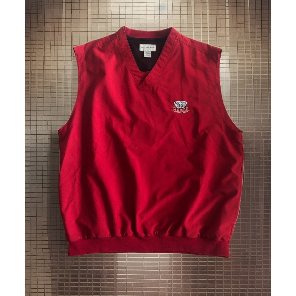 Cutter. & Buck Alabama Crimson Tide Golf Vest Red Men Size XL Polyester